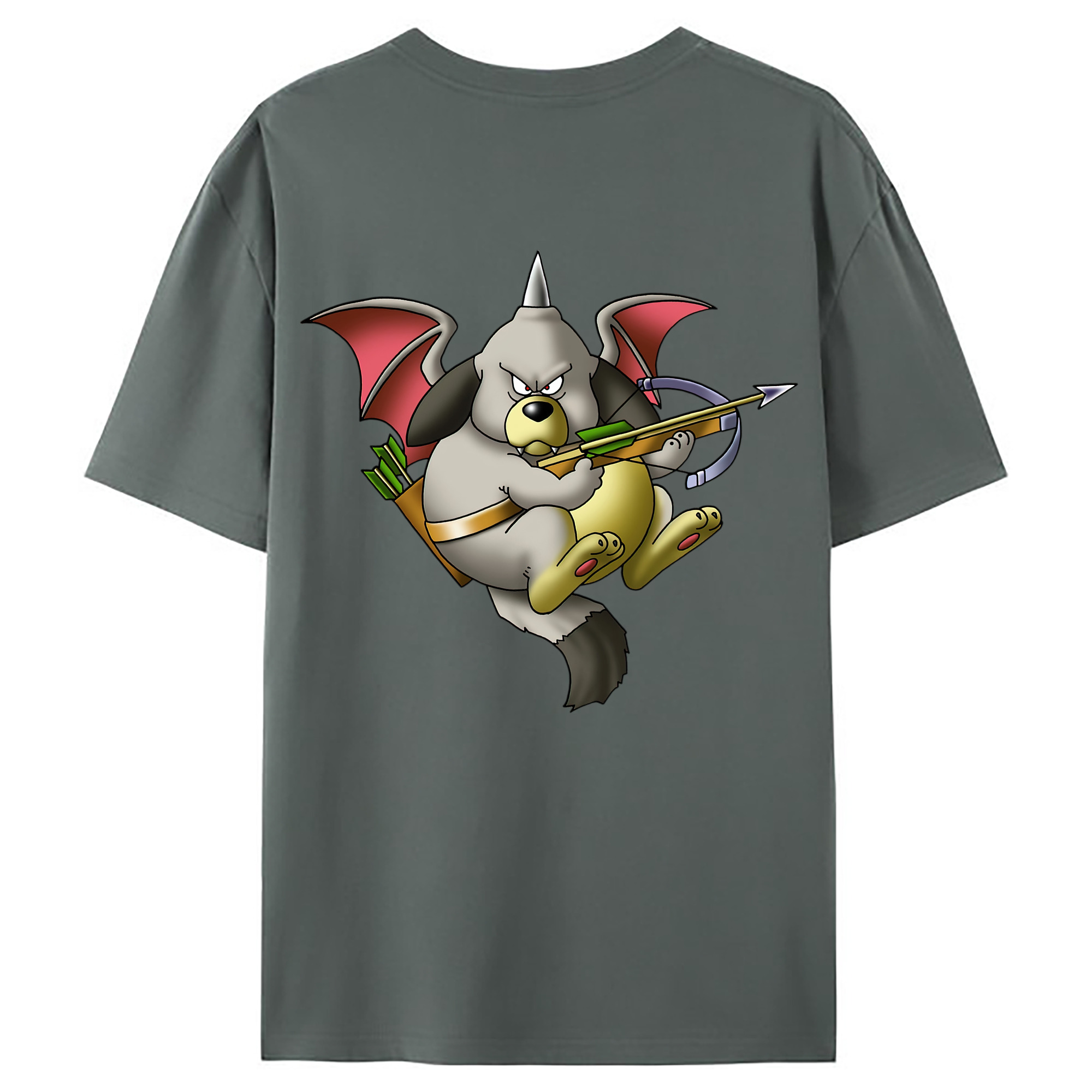 （画像用） ドラゴンクエスト Doragon Kuesuto Dragon Quest 綿100％ メンズ半袖Tシャツ（バックプリント） 通気性